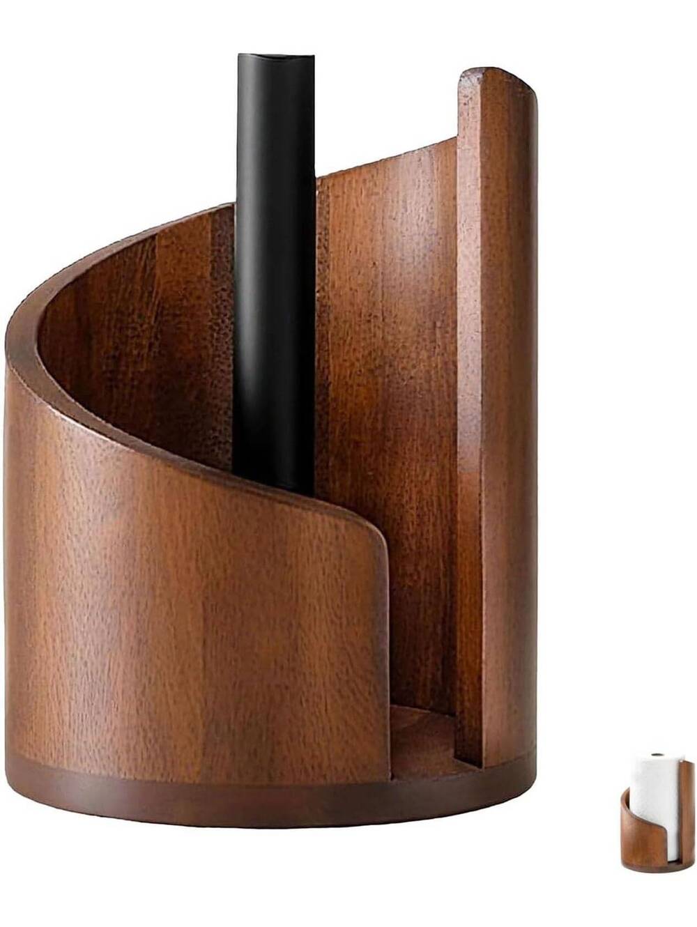 Tiykiau Mountain Paper Towel Holder with Mango Wood Base